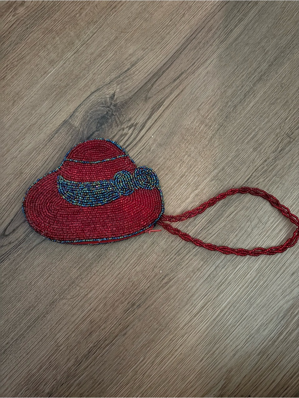 Red Beaded Hat Wristlet